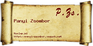 Panyi Zsombor névjegykártya